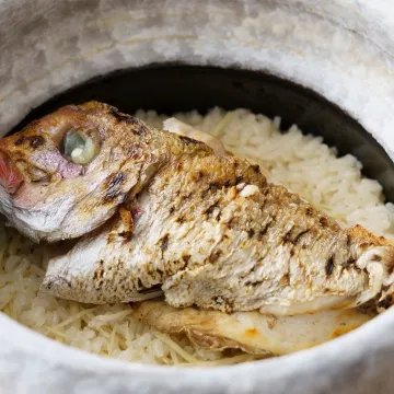自宅で調整した鯛釜飯
